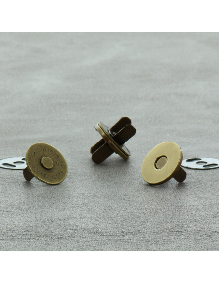 Confezione di 2 chiusure magnetiche 18 mm - Bronzo