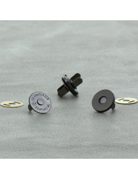 Confezione di 2 chiusure magnetiche 14 mm - Argento scuro