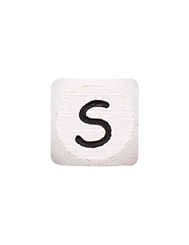 Perla lettera cubo alfabeto in legno bianco