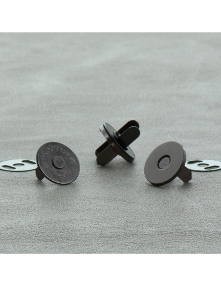 Confezione da 2 chiusure magnetiche 18 mm - Argento scuro