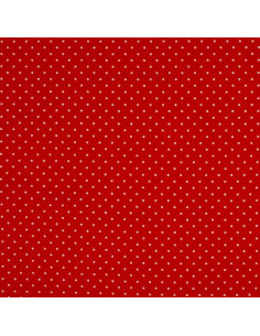 Tessuto di cotone a pois - Rosso e bianco