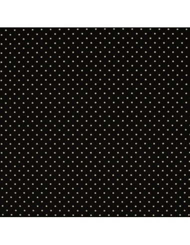 Tessuto di cotone a pois - Nero e bianco