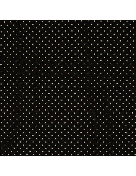 Tessuto di cotone a pois - Nero e bianco