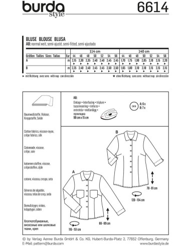 Modello di camicetta - Burda 6614