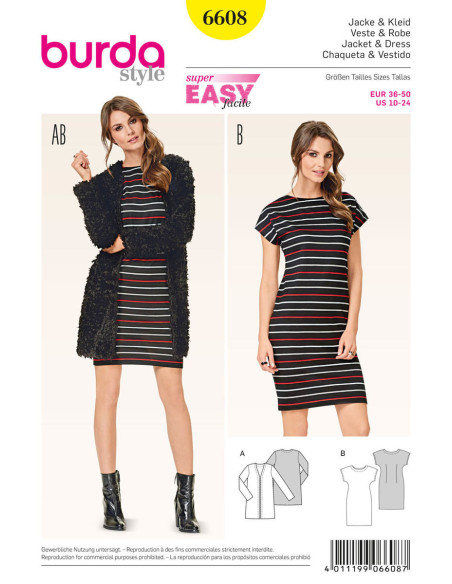 Modello di giacca e abito - Burda 6608