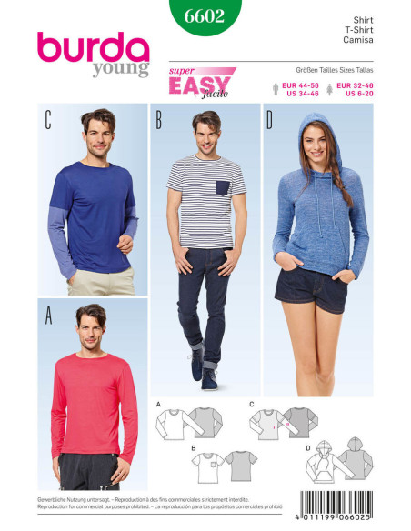 Modello di t-shirt - Burda 6602