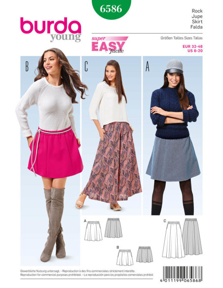 Modello di gonna - Burda 6586