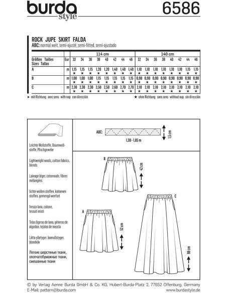 Modello di gonna - Burda 6586