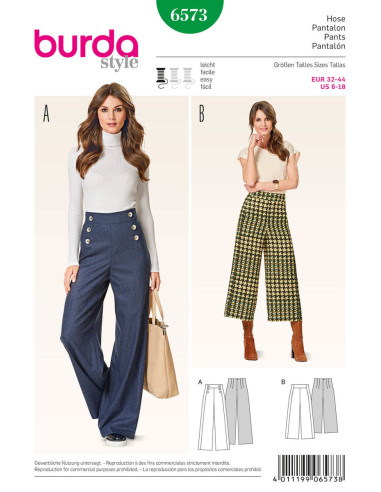 Modello di pantaloni - Burda 6573