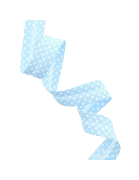 Nastro a pois - Azzurro cielo