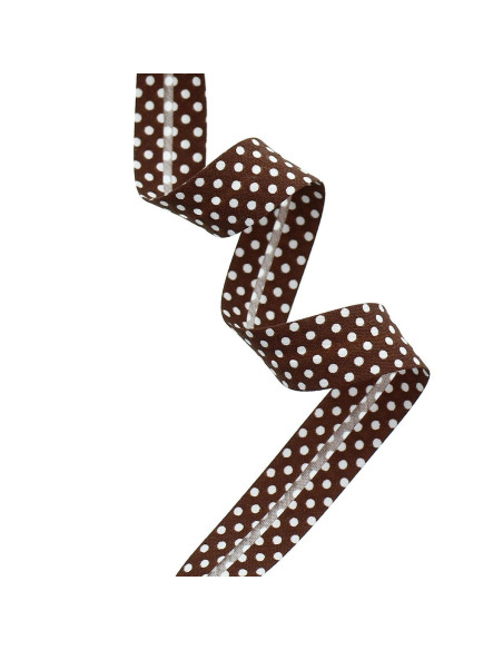 Bordo a pois - Marrone