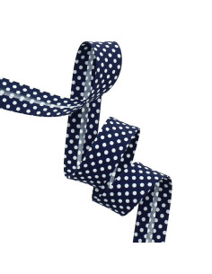 Bordo a pois - Blu marino