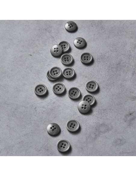Bouton corozo bord arrondi - Gris