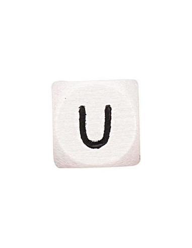 Perla lettera cubo alfabeto in legno bianco