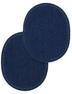 Coppia di gomiti e ginocchia termoadesivi - Jeans blu denim