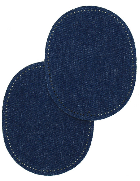 Coppia di gomiti e ginocchia termoadesivi - Jeans blu denim