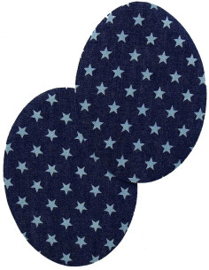 Coppia di gomiti e ginocchia termoadesivi - Jeans stelle