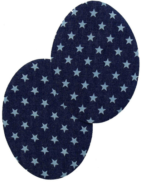 Coppia di gomiti e ginocchia termoadesivi - Jeans stelle