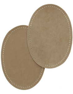 Coppia di gomiti e ginocchia termoadesivi - Imitazione camoscio beige