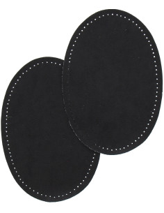 Coppia di gomiti e ginocchia termoadesivi - Imitazione camoscio nero