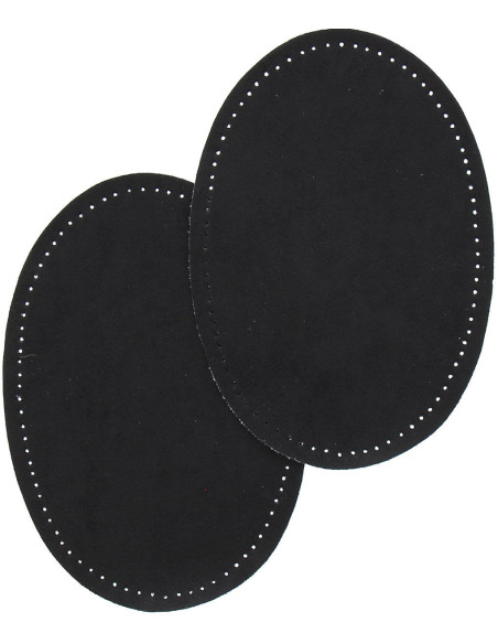 Coppia di gomiti e ginocchia termoadesivi - Imitazione camoscio nero