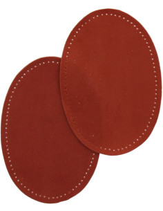 Coppia di gomiti e ginocchia termoadesivi - Imitazione camoscio terracotta