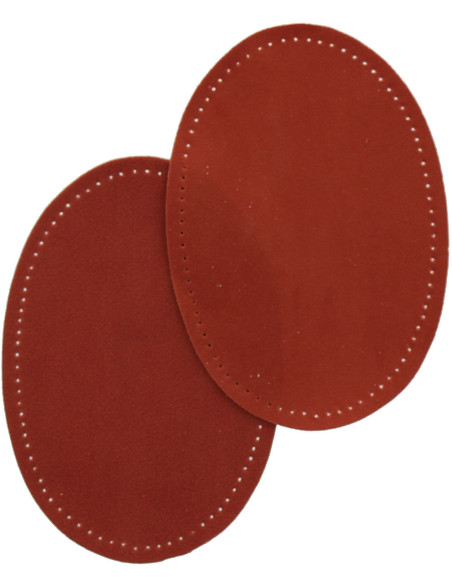 Coppia di gomiti e ginocchia termoadesivi - Imitazione camoscio terracotta