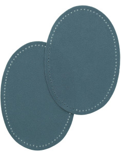 Coppia di gomiti e ginocchia termoadesivi - Imitazione camoscio blu jeans