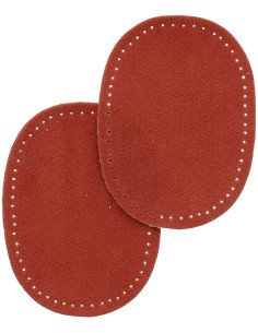 Mini coppia di gomiti e ginocchia termoadesivi - Imitazione camoscio terracotta