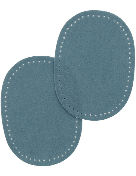 Mini coppia di toppe termoadesive per gomiti e ginocchia - Imitazione camoscio blu jeans