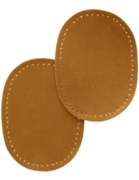 Mini coppia di toppe termoadesive per gomiti e ginocchia - Imitazione camoscio caramello