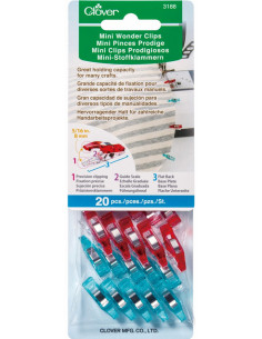Lotto di 20 mini mollette Prodige Clover - Blu e rosso