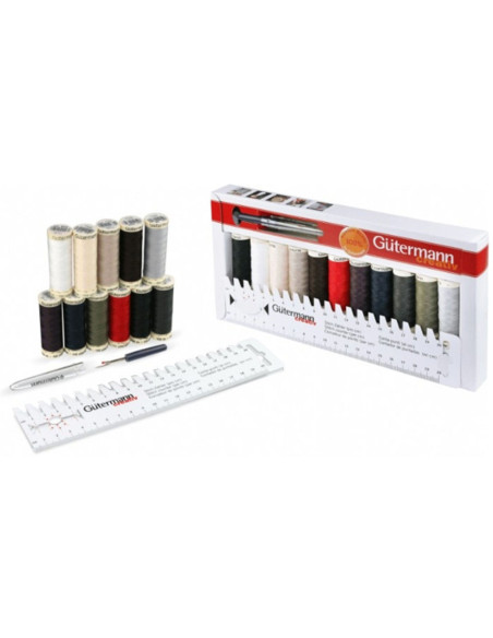 Set di 11 fili da cucito Gütermann + accessori