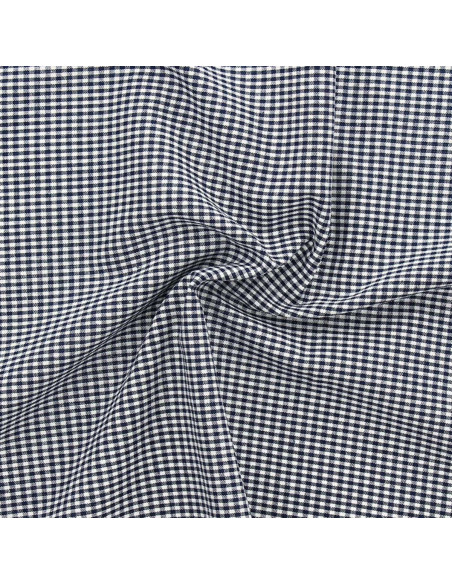Tessuto Vichy a quadretti - Blu marino