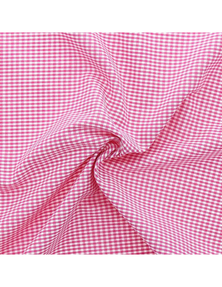 Tessuto Vichy a quadretti piccoli - Fucsia