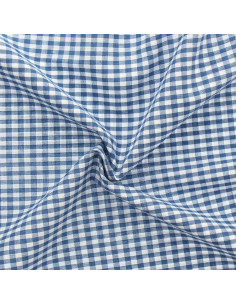 Tessuto Vichy a grandi quadri - Blu jeans