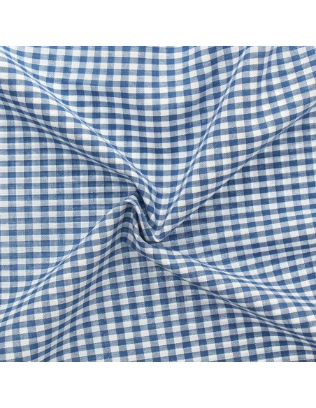 Tessuto Vichy a grandi quadri - Blu jeans