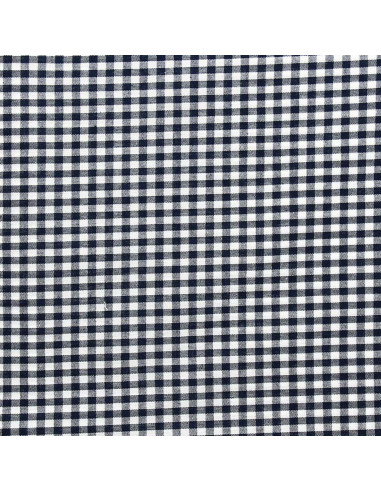 Tessuto Vichy a grandi quadri - Blu marino