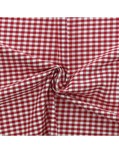 Tessuto Vichy a grandi quadri - Rosso