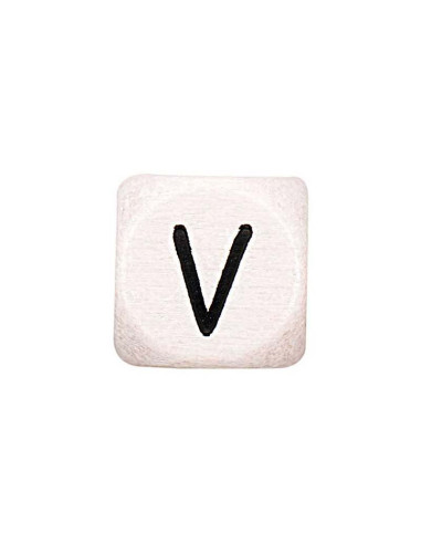 Perla lettera cubo alfabeto in legno bianco