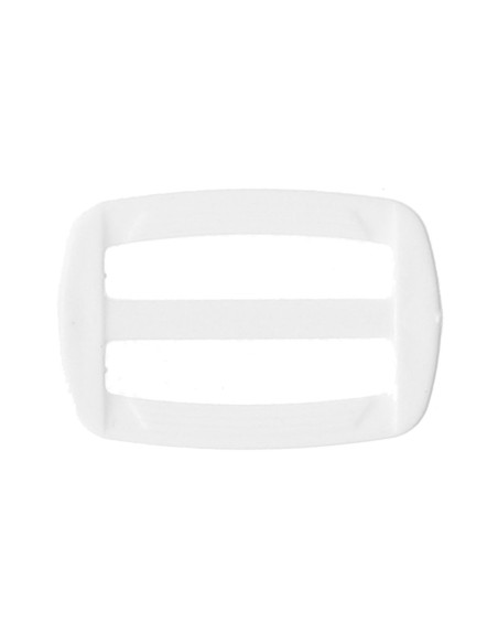 Fibbia scorrevole in plastica bianca 30 mm