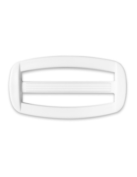 Fibbia scorrevole in plastica bianca 40 mm