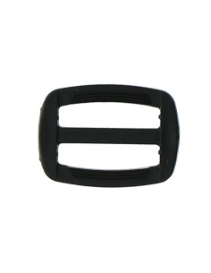 Fibbia scorrevole in plastica nera 25 mm