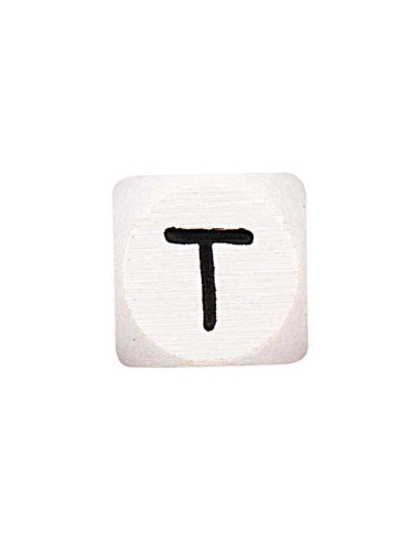 Perla lettera cubo alfabeto in legno bianco