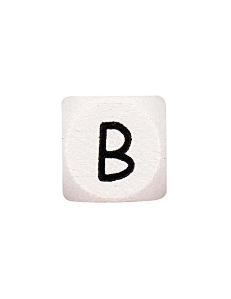 Perla lettera cubo alfabeto in legno bianco