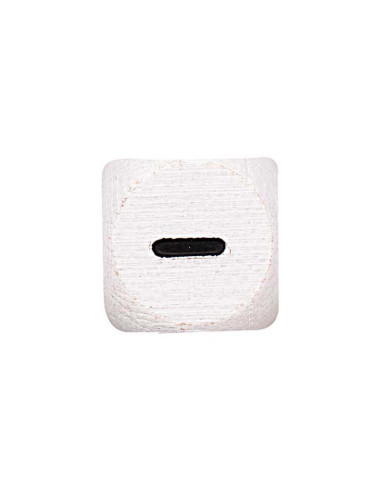 Perla lettera cubo alfabeto in legno bianco