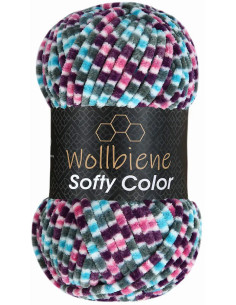 Filato ciniglia multicolore Softy Color Wollbiene 2