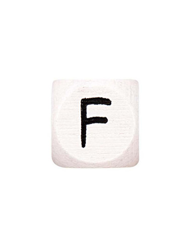 Perla lettera cubo alfabeto in legno bianco