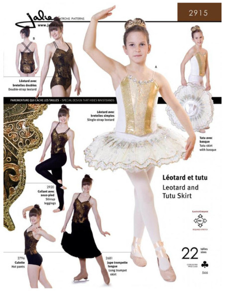 Modello di body da danza e tutù - Jalie 2915