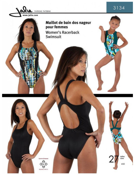 Modello di costume da bagno con schiena a vogatore - Jalie 3134